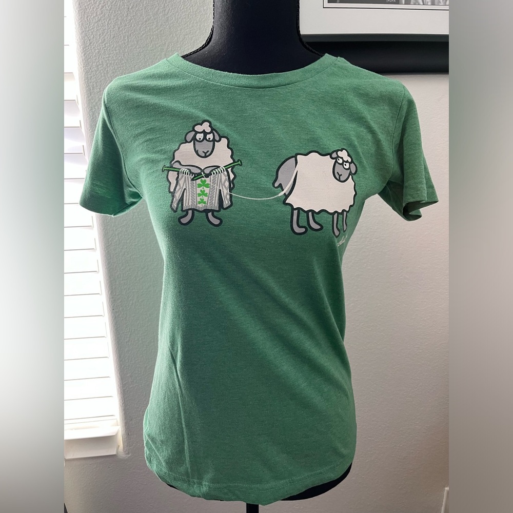 Green Sheep Graphic Tee | Ireland Inspired | Size Small